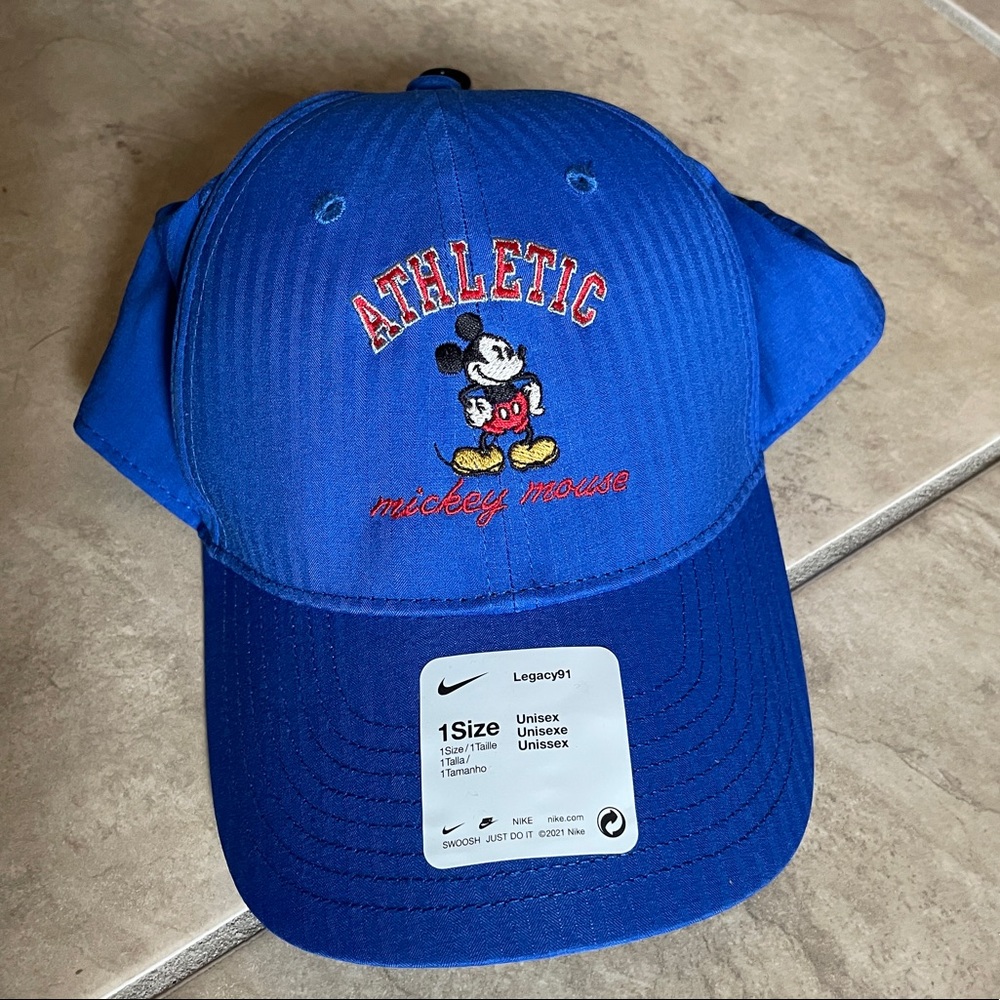 Mickey Mouse Athletic Nike Legacy 91 Dri-Fit Adjustable Blue Hat Cap NEW w/ Tag
